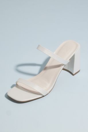 DB Studio Beige;Black;Ivory;Pink;White Heeled Sandals (Two-Strap Block Heel Mules)