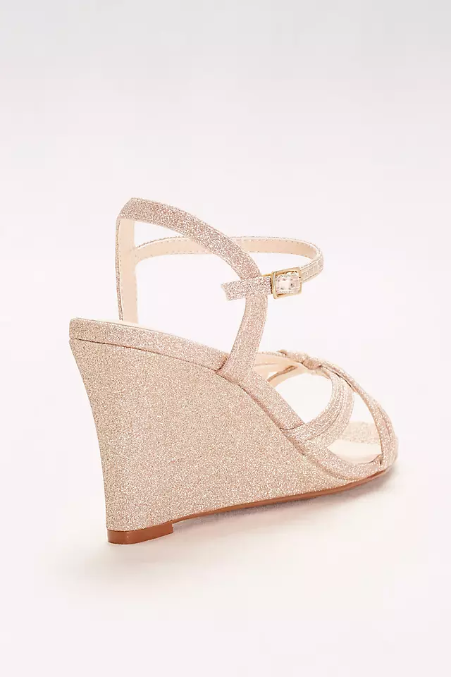 Woven-Strap Glitter Wedges  Image 2