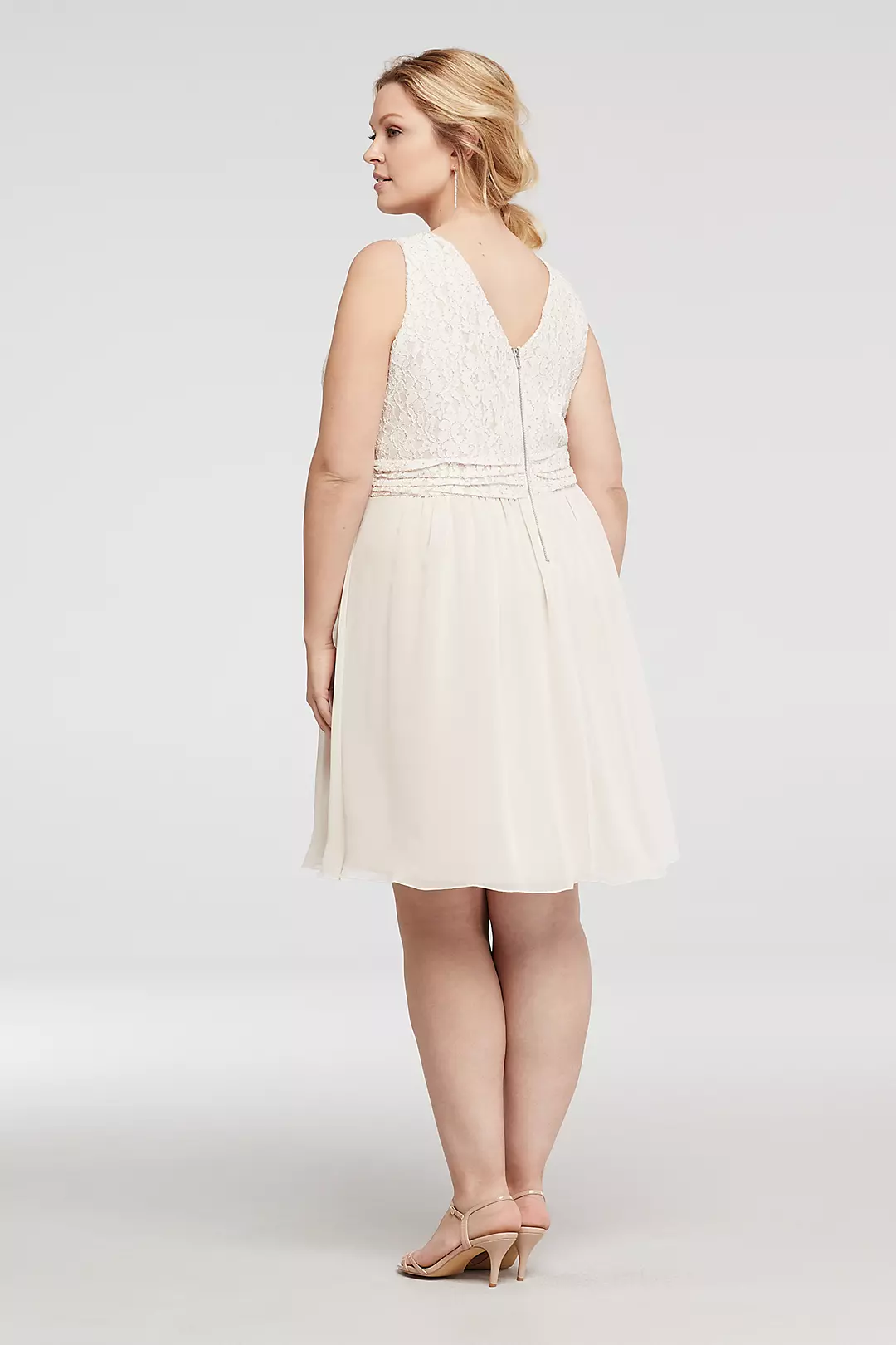 Glitter Lace Tank Dress with Short Chiffon Skirt Image 2