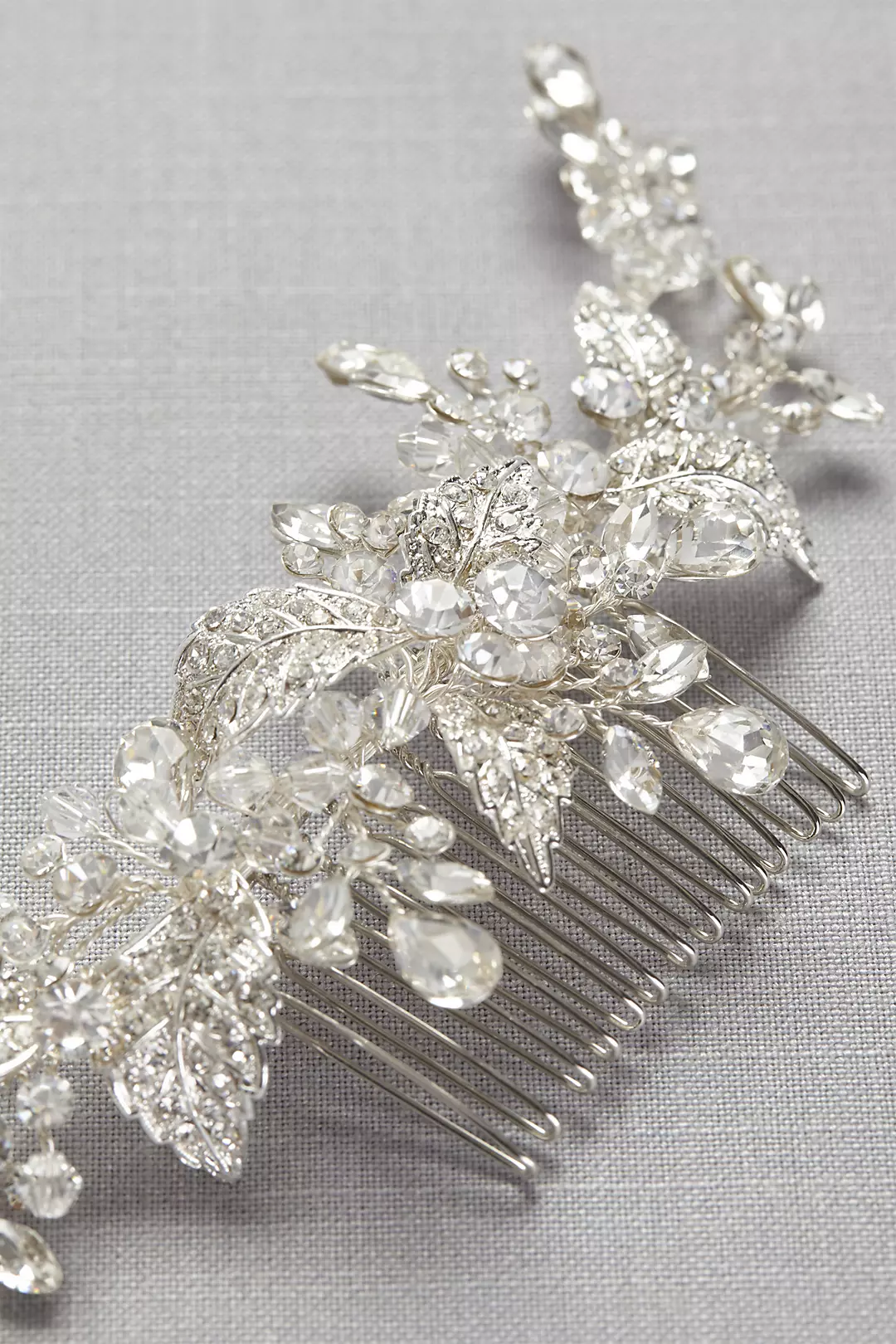 Pave Crystal Flower Hair Comb Image 3