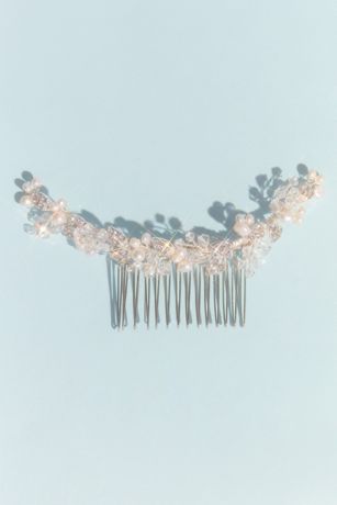 Pearl and Crystal Leaf Hair Comb