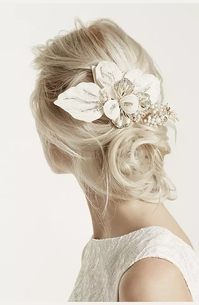 Floral Headpiece with Pearls and Crystals Image
