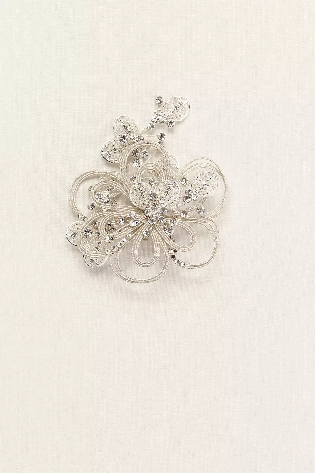 Open Wire Flower with Crystal and Seed Bead Detail Image 2