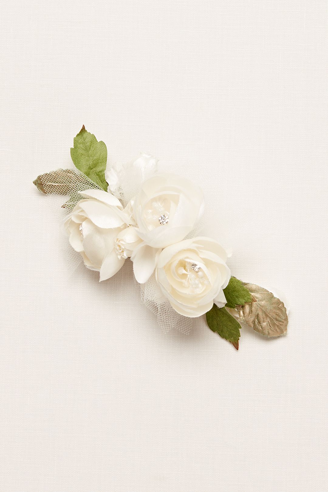 Rose and Tulle Flower Clip Image 4