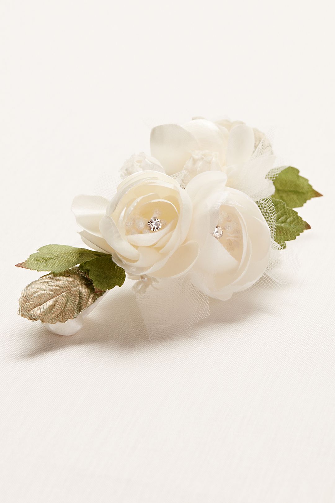 Rose and Tulle Flower Clip Image 4
