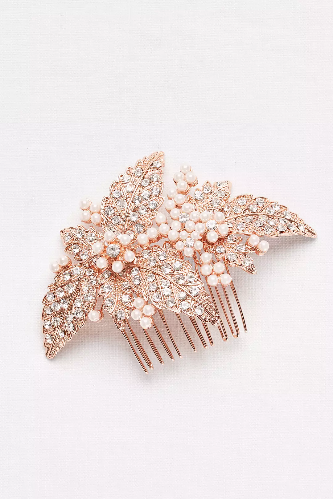 Floral Comb with Pearl and Crystals Image 2