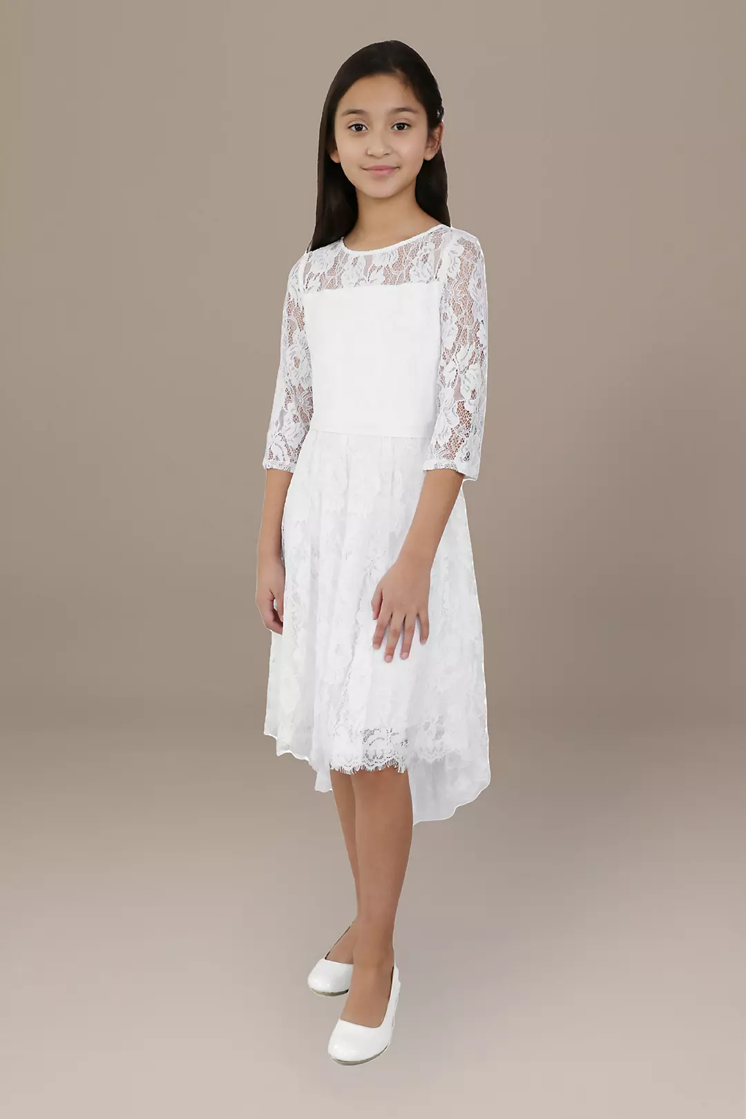 Erica High-Low Lace Flower Girl Dress Image