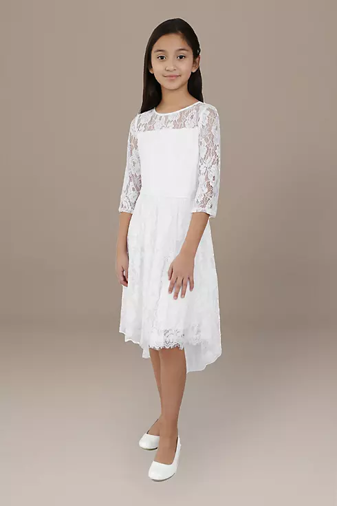 Erica High-Low Lace Flower Girl Dress Image 1