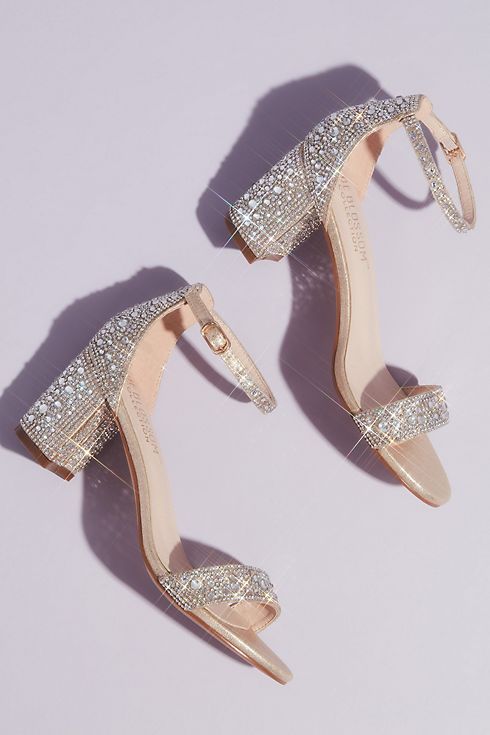 Allover Crystal Glitter Block Heel Sandals Image 4