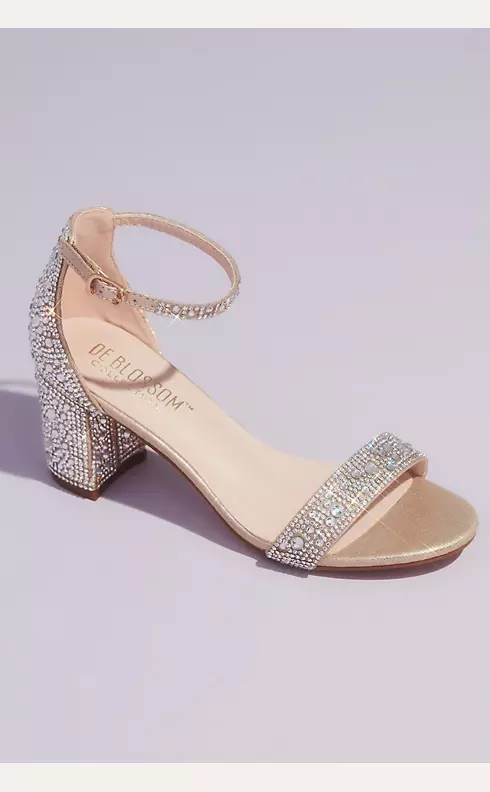 Allover Crystal Glitter Block Heel Sandals Image 1