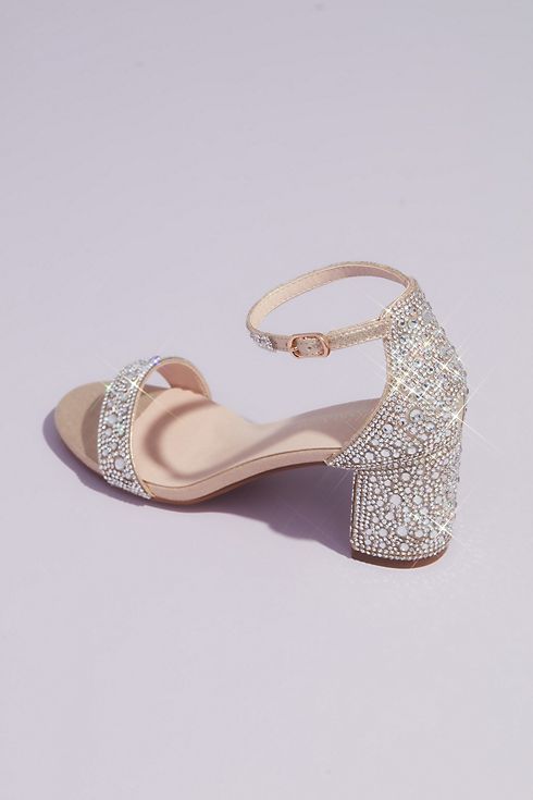 Allover Crystal Glitter Block Heel Sandals Image 2