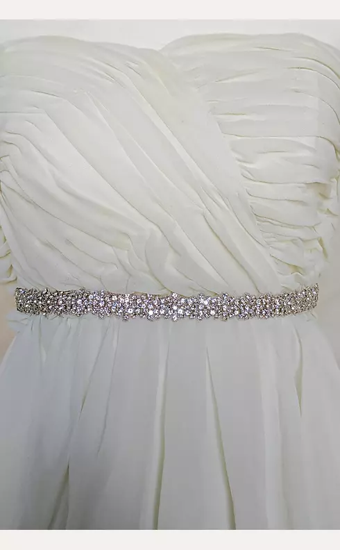 Hand Sewn Swarovski Crystal Sash with Silk Ribbon Image 1