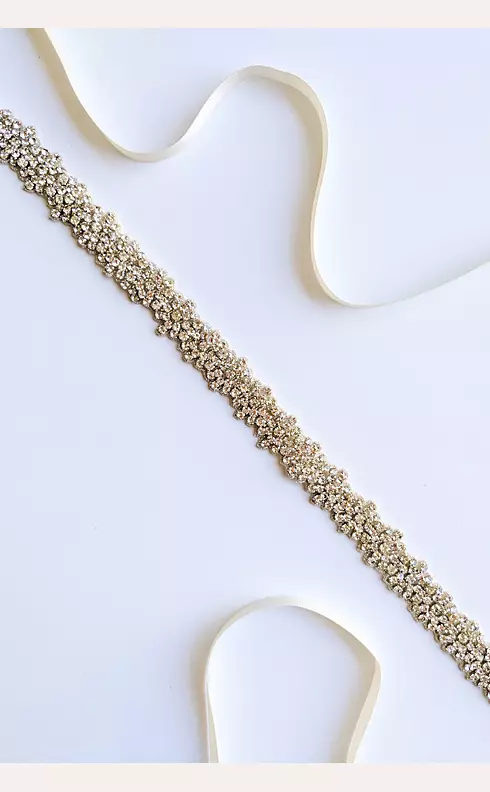 Hand Sewn Swarovski Crystal Sash with Silk Ribbon Image 2