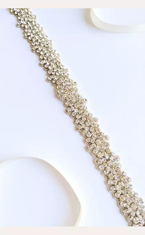 Hand Sewn Swarovski Crystal Sash with Silk Ribbon Image 3