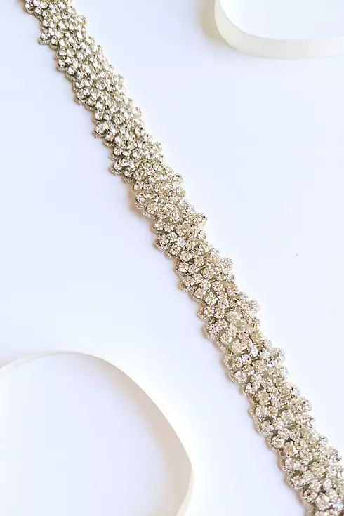 Hand Sewn Swarovski Crystal Sash with Silk Ribbon Image 3