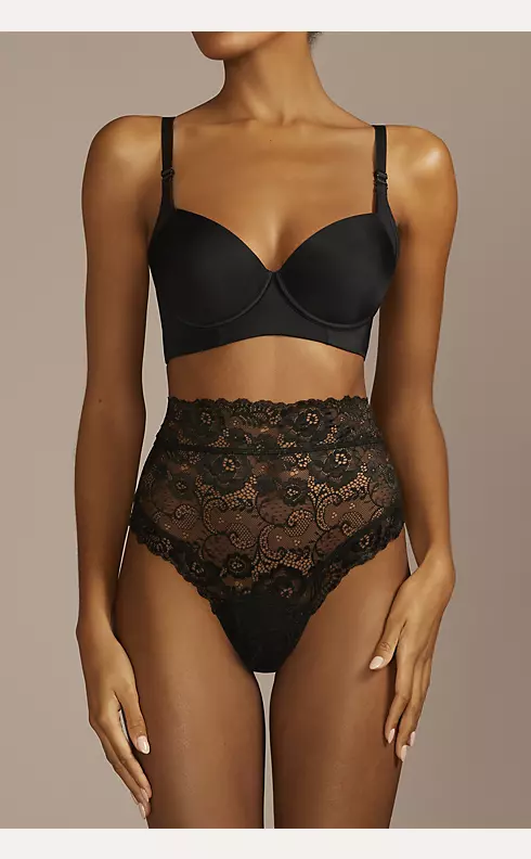 Sheer Lace-Up High-Waisted Brief Image 1