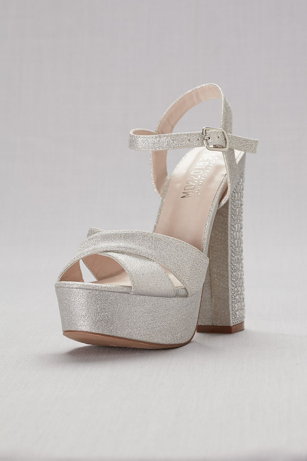 Platform Sandals with Embellished Chunky Heel  Image 1