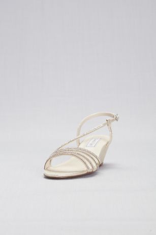 Touch Ups Grey;Ivory (Low Shimmer Wedges with Crystal Straps)