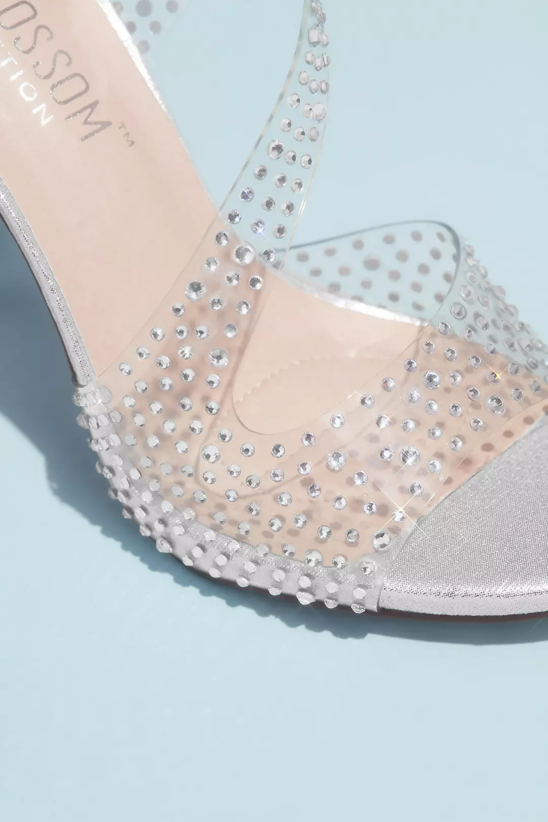 Crystal Embellished Illusion Slip-On Pump Sandals | David's Bridal