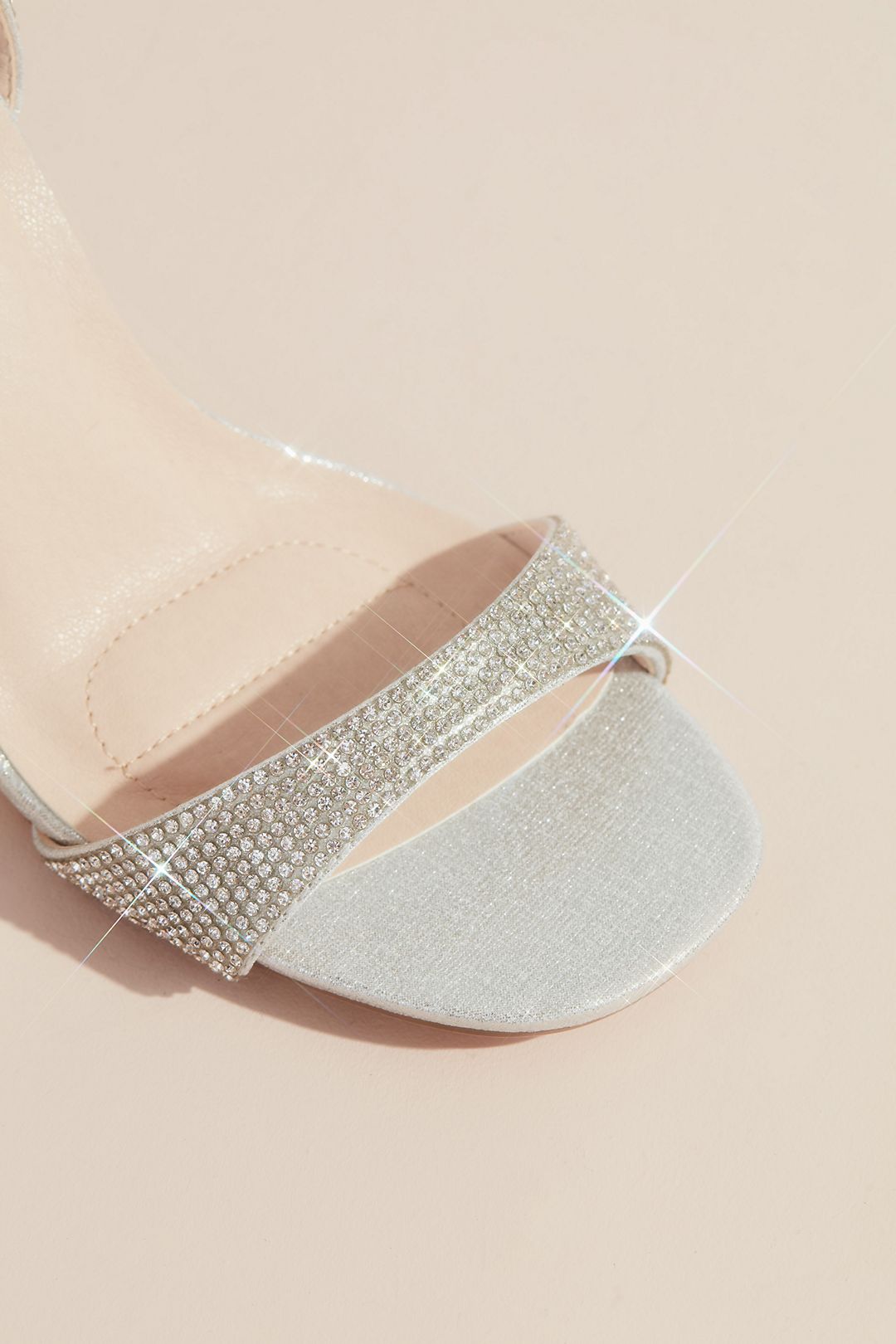 Sparkly Minimalist Ankle Strap Block Heel Sandals Image 3