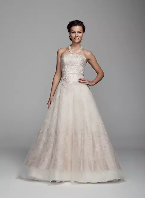 As-Is Organza Ball Gown with Embroidered Applique  Image 1