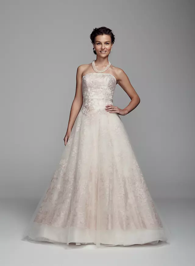 As-Is Organza Ball Gown with Embroidered Applique  Image