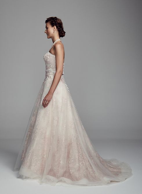 As-Is Organza Ball Gown with Embroidered Applique  Image 5