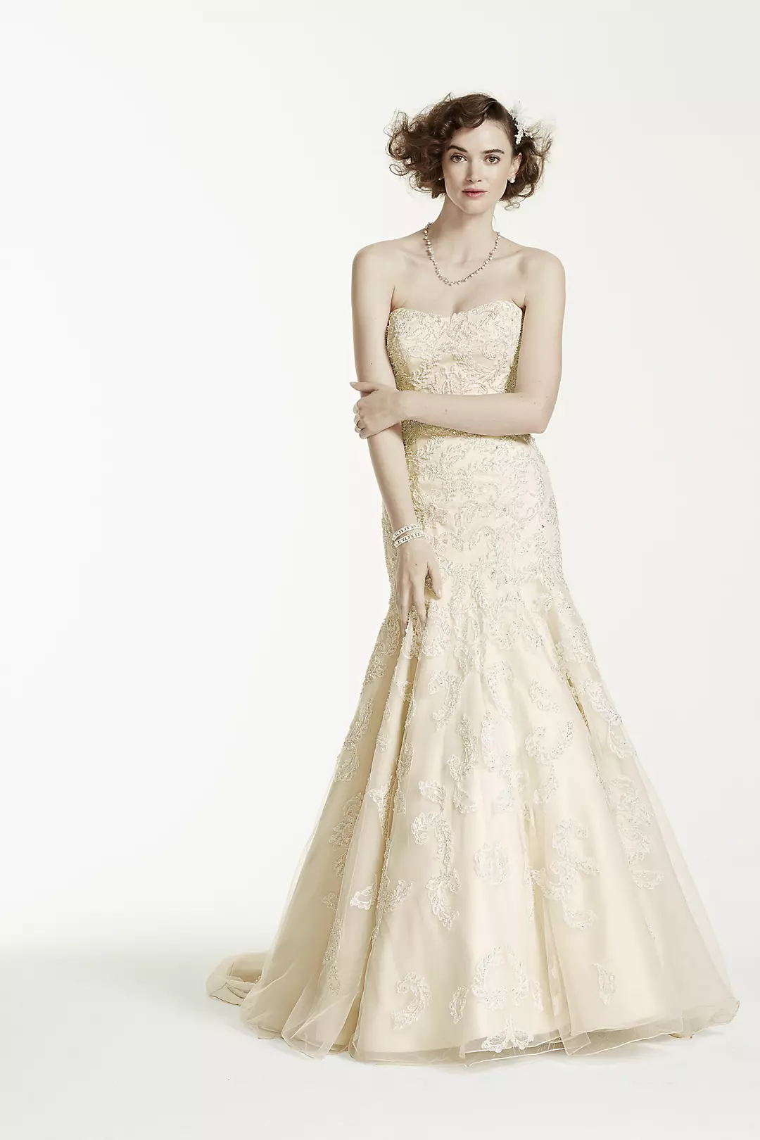 As-Is Strapless Trumpet Gown with Beaded Details Image