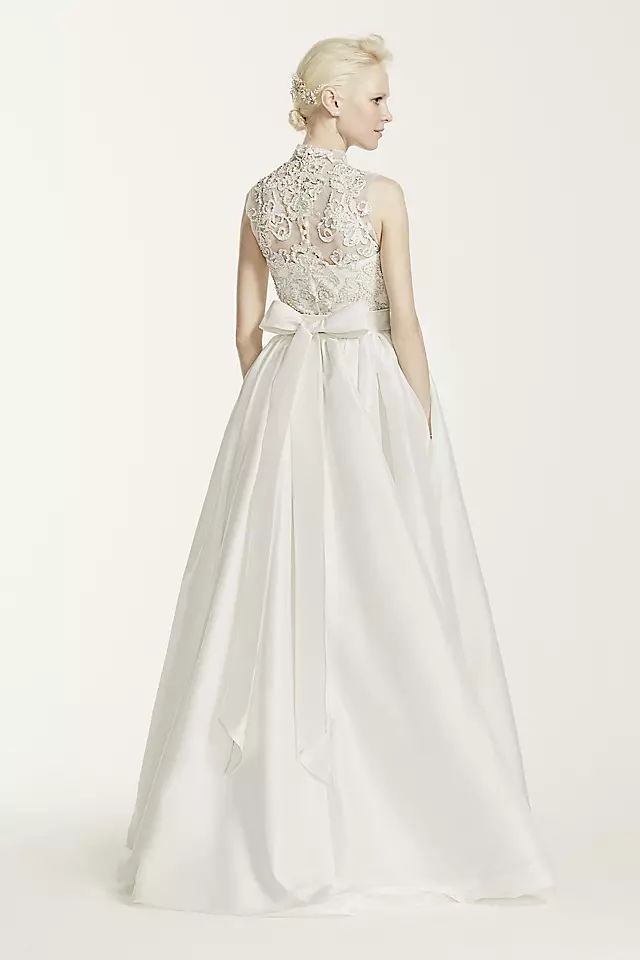 Oleg Cassini High Neck Lace Wedding Dress Image 4