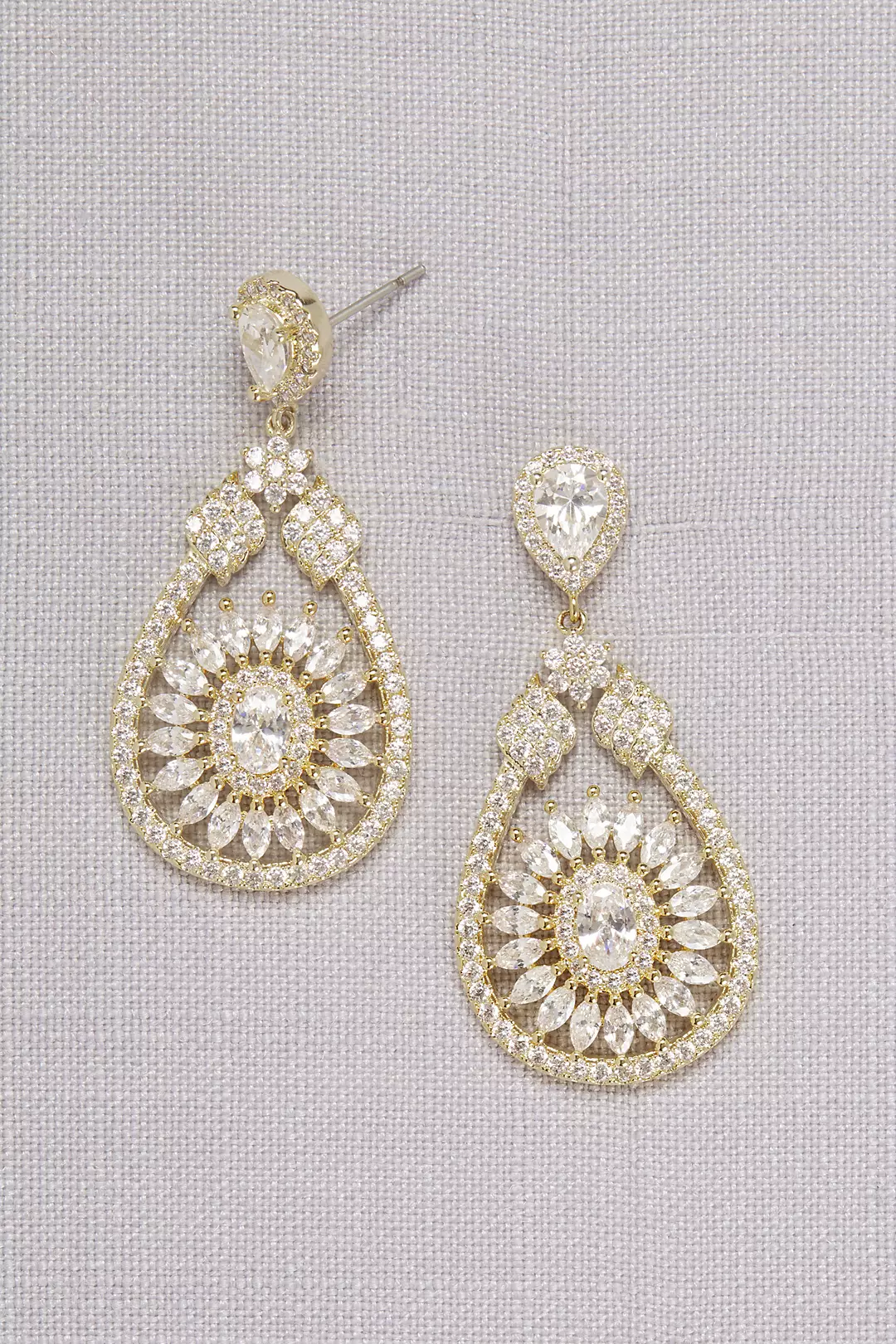 Crystal Medallion Drop Earrings Image