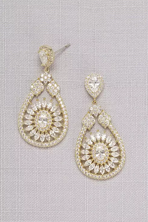 Crystal Medallion Drop Earrings Image 1
