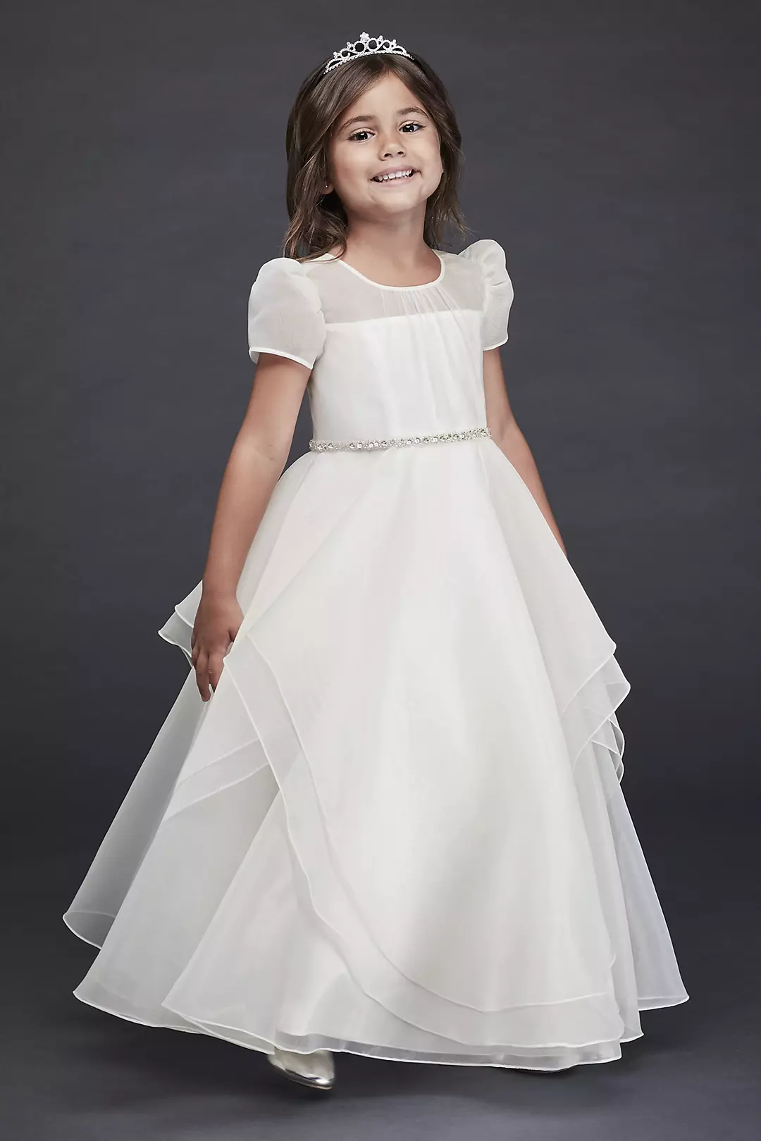 As Is Organza Flower Girl Dress with Crystal Belt Image