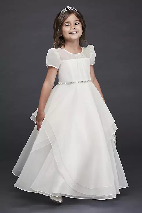 As Is Organza Flower Girl Dress with Crystal Belt Image 1