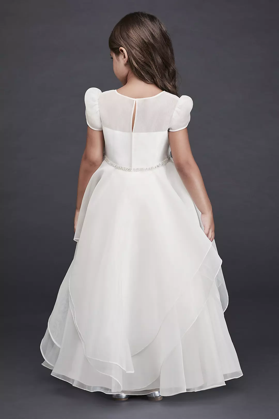 As Is Organza Flower Girl Dress with Crystal Belt Image 2