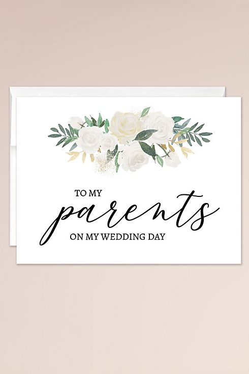 To My Parents on My Wedding Day Blank Card Image