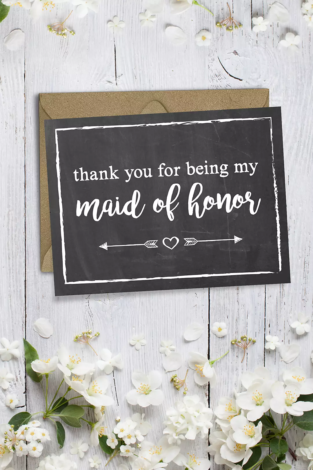 Chalkboard Maid of Honor Thank You Card Image