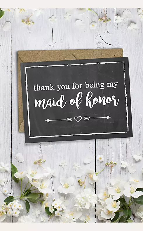 Chalkboard Maid of Honor Thank You Card Image 1