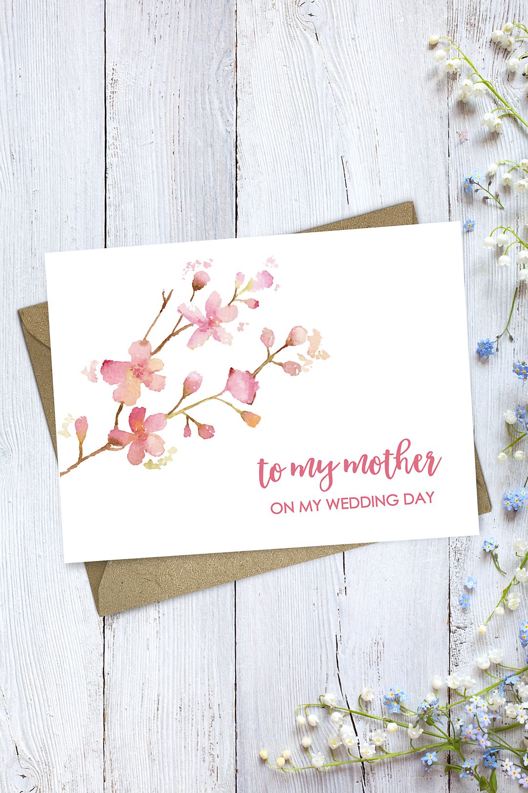 Floral Mother Wedding Day Card Image 1
