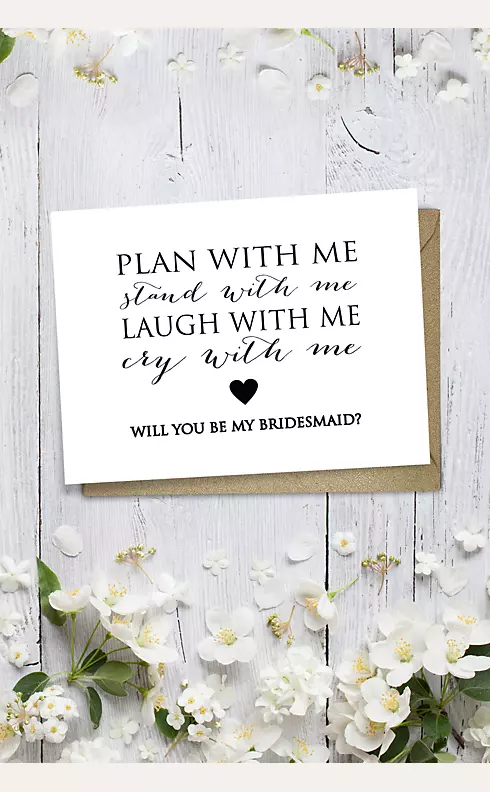 Heart Will You Be My Bridesmaid Wedding Card Image 1