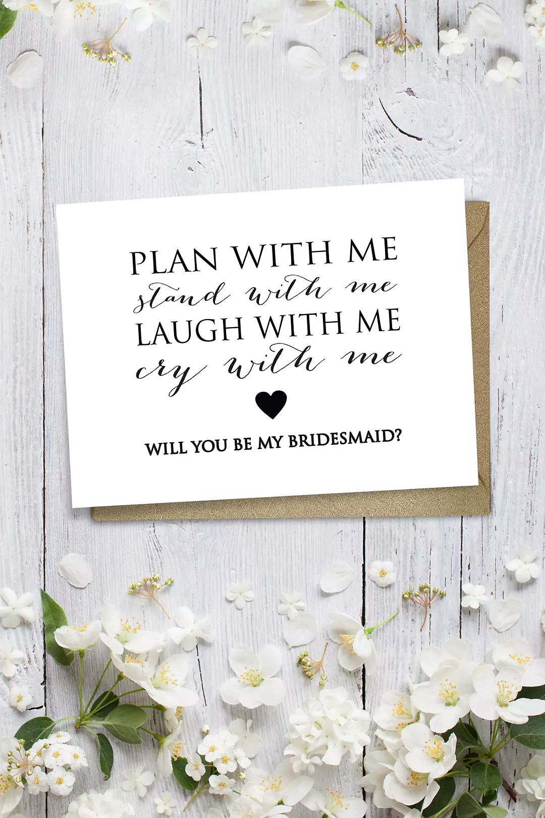 Heart Will You Be My Bridesmaid Wedding Card Image