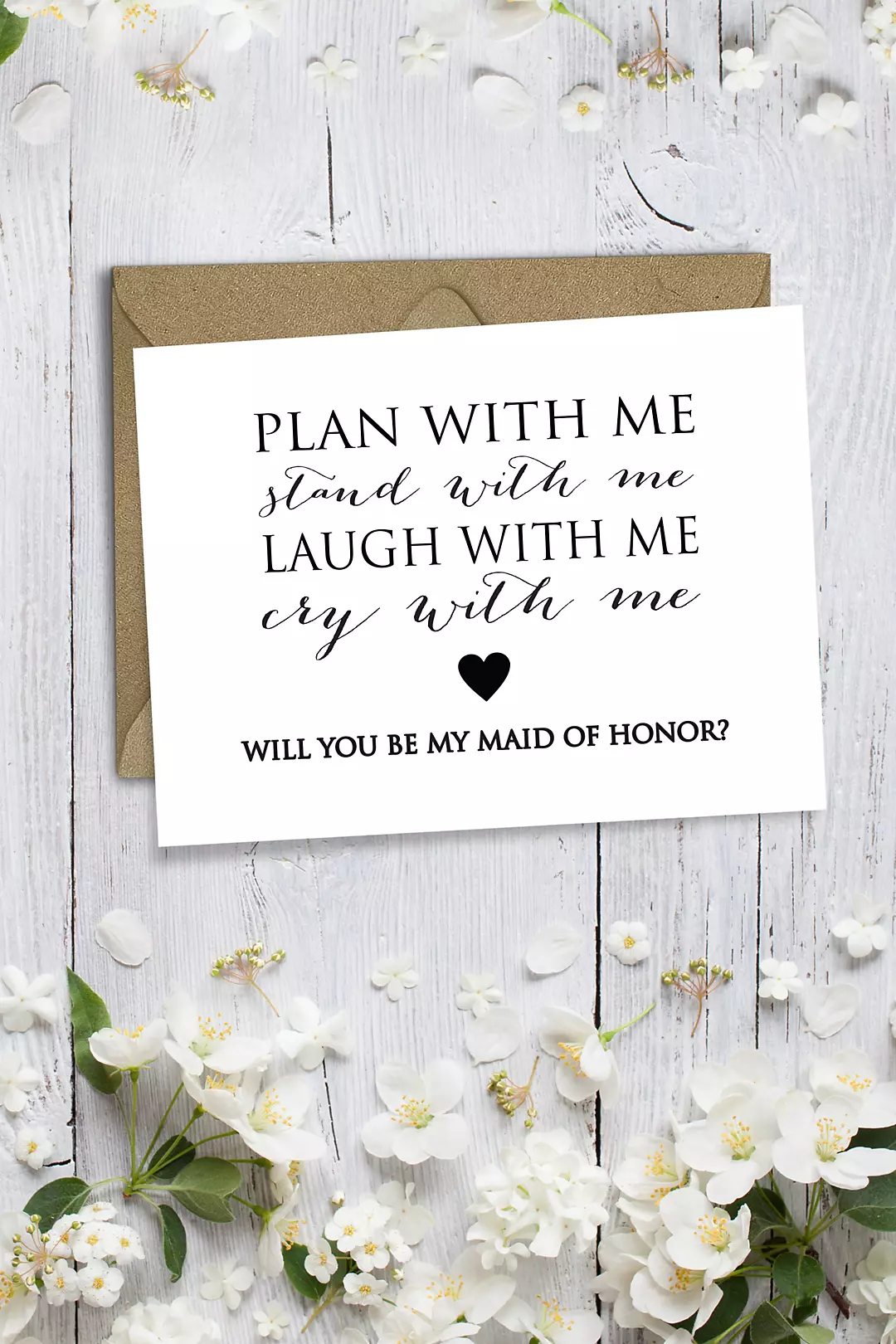 Heart Will You Be My Maid of Honor Wedding Card Image