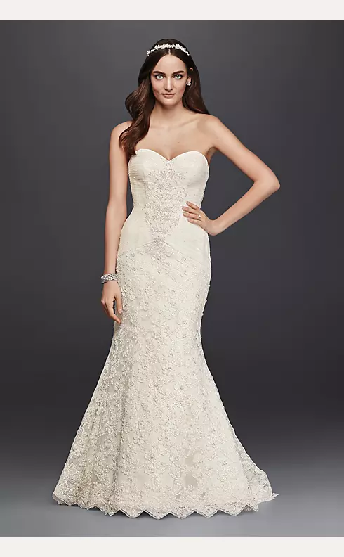 As-Is Beaded Lace Trumpet Wedding Dress Image 1