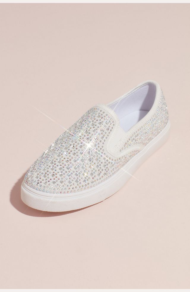 Crystal-Studded Slip-On Sneakers | David's Bridal