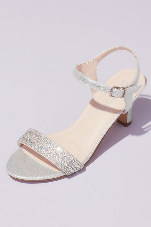 Crystal Encrusted Strap Heeled Ankle Sandals Image 4