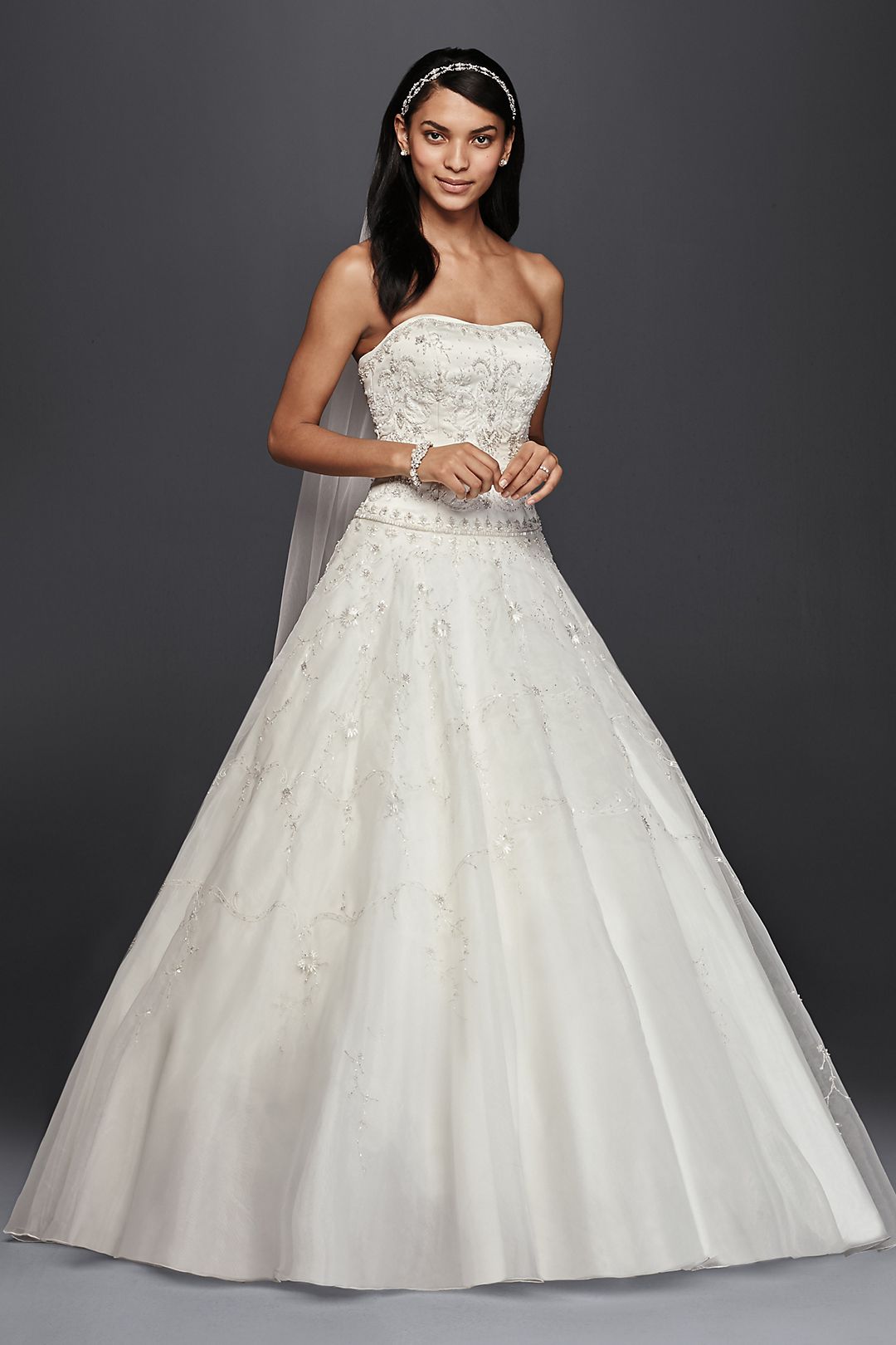 As-Is Satin and Organza Wedding Dress with Beading Image