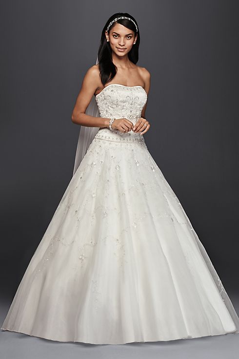 As-Is Satin and Organza Wedding Dress with Beading Image 1