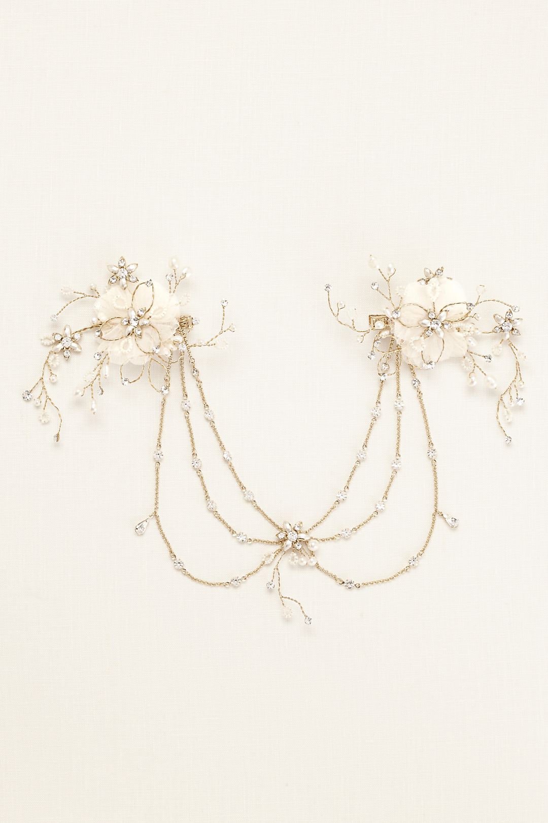 Double Flower Headpiece with Chain Swags Image 4
