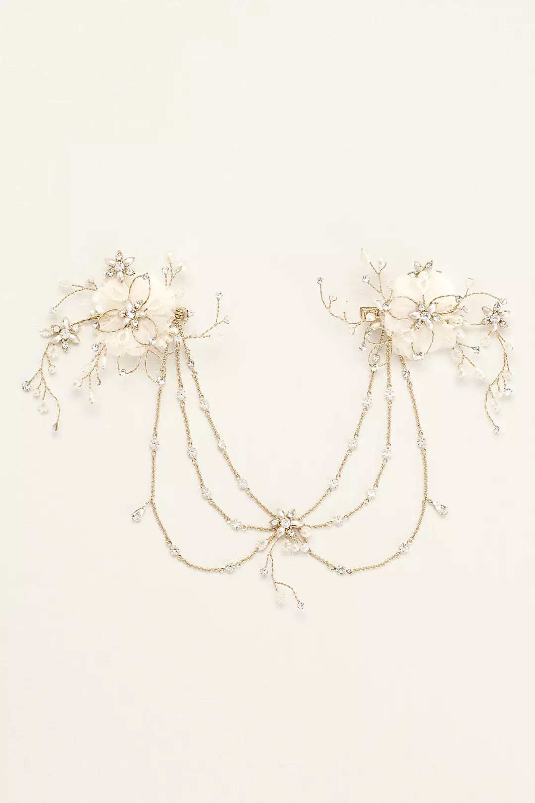 Double Flower Headpiece with Chain Swags Image 2