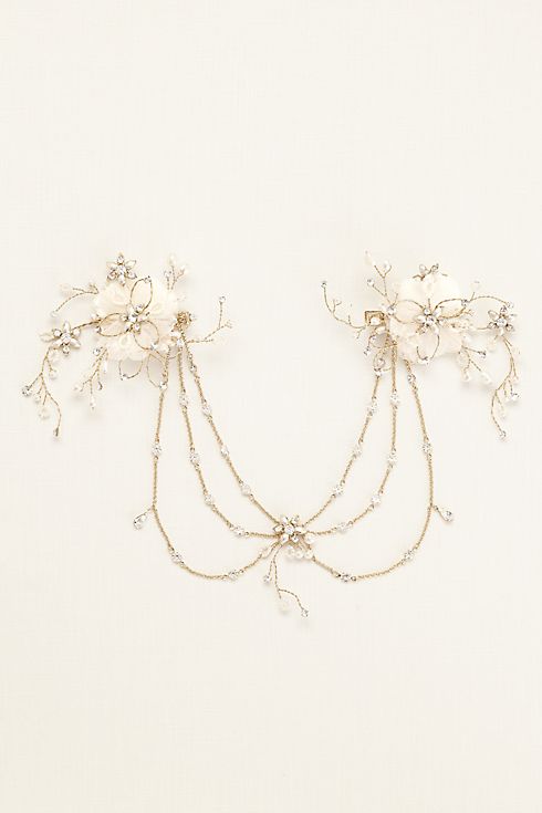 Double Flower Headpiece with Chain Swags Image 4
