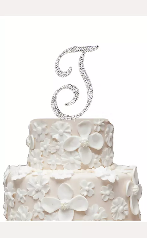 Initial Cake Topper with Swarvoski Crystals Image 1